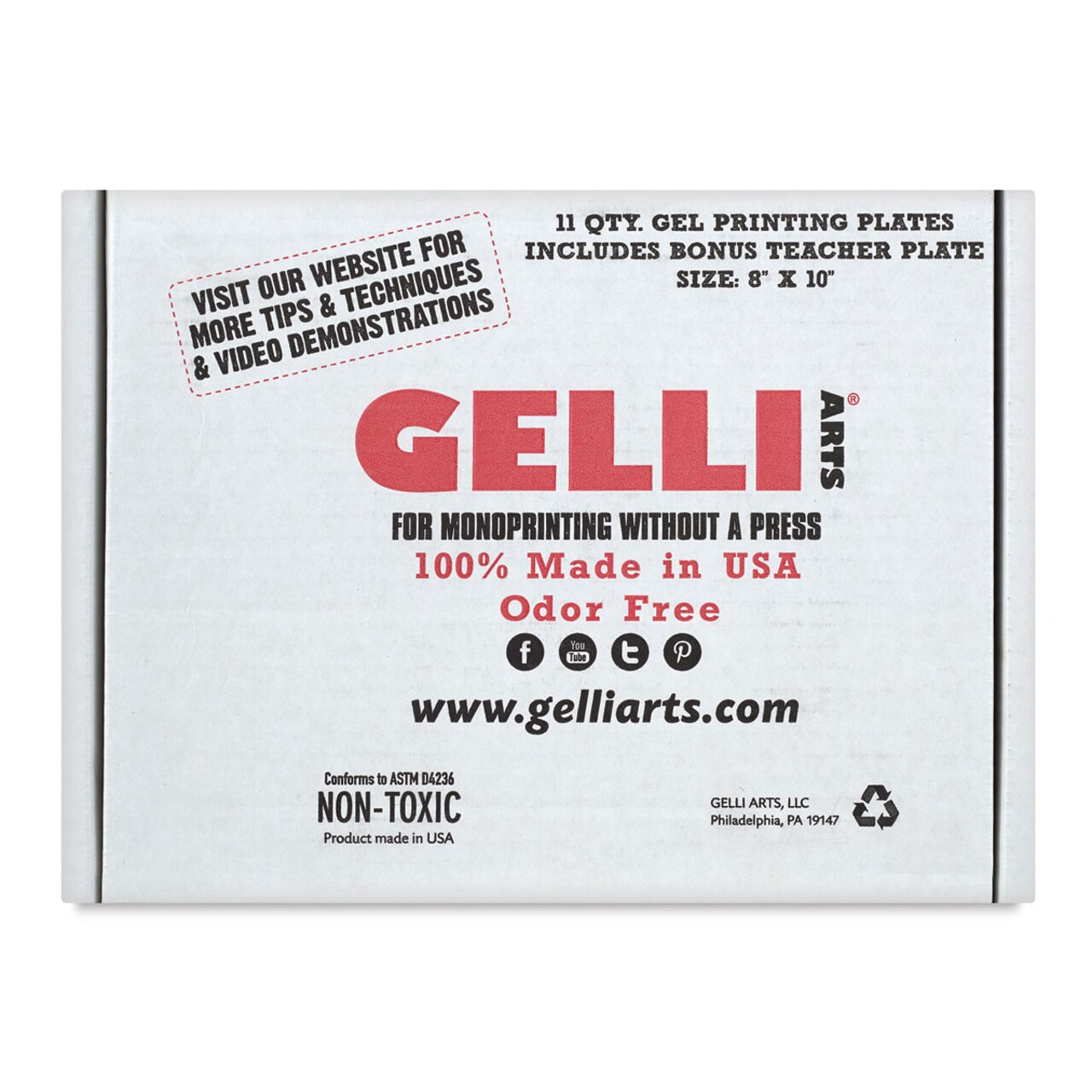 Gelli Arts Gel Printing Plates - Class Pack, 8" x 10", Rectangle, Pkg of 11